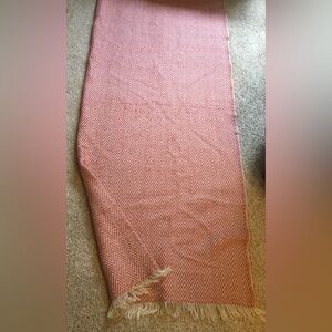 Anthropologie Orange & Cream Throw Blanket